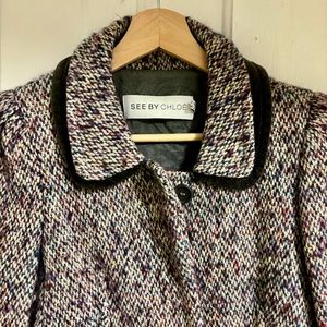 See by Chloé Purple Wool Coat (Size 4 but fits 2)